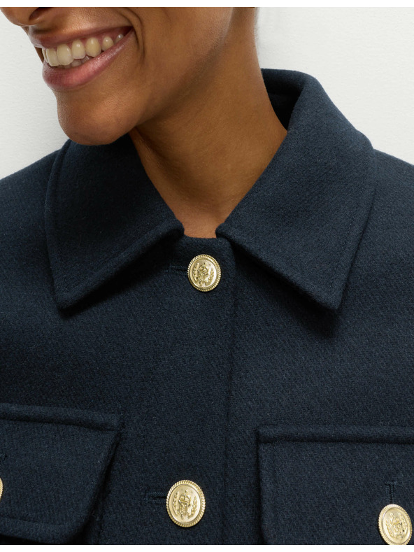 Marks & Spencer Praktična jakna s kapuco iz volnene mešanice Marks & Spencer mornarsko modra