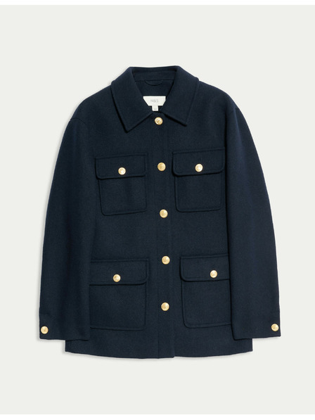 Marks & Spencer Praktična jakna s kapuco iz volnene mešanice Marks & Spencer mornarsko modra