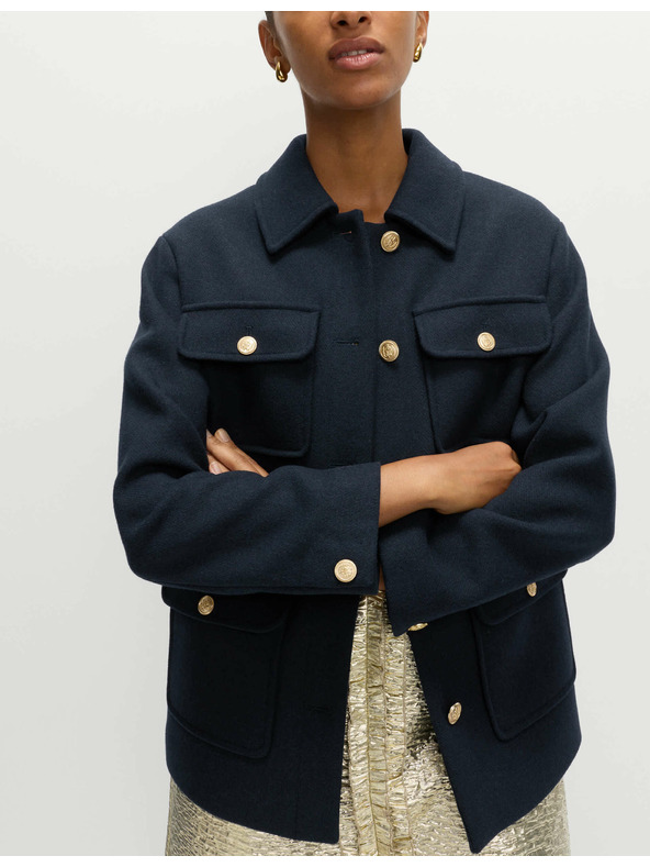 Marks & Spencer Praktična jakna s kapuco iz volnene mešanice Marks & Spencer mornarsko modra