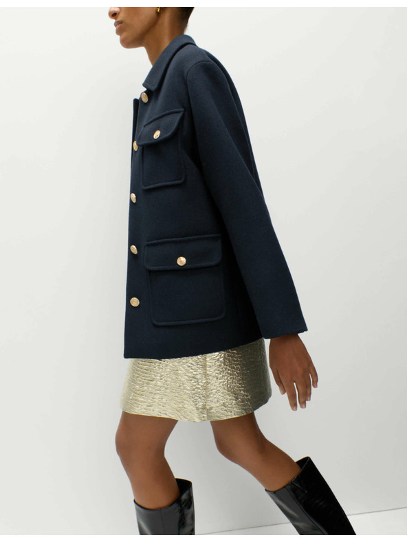 Marks & Spencer Praktična jakna s kapuco iz volnene mešanice Marks & Spencer mornarsko modra