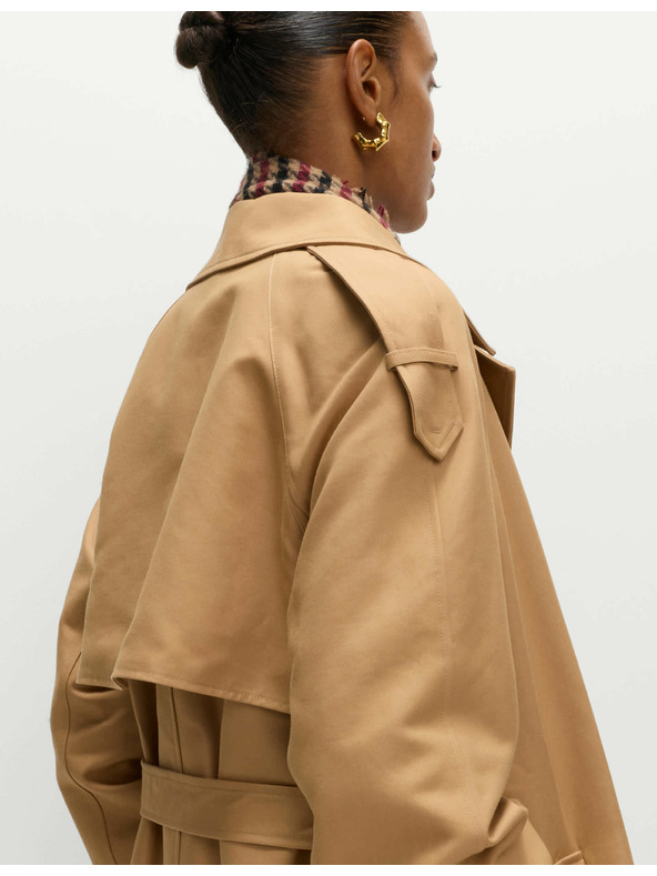 Marks & Spencer Dolg trenč plašč z pasom, z visokim deležem bombaža Marks & Spencer rjava