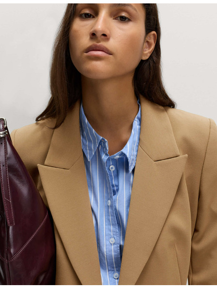 Marks & Spencer Prilagojen keprov blazer z zožanjem v pasu Marks & Spencer rjava