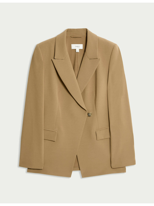 Marks & Spencer Prilagojen keprov blazer z zožanjem v pasu Marks & Spencer rjava