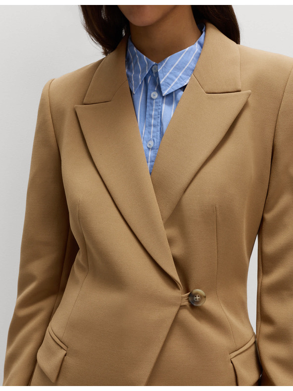 Marks & Spencer Prilagojen keprov blazer z zožanjem v pasu Marks & Spencer rjava