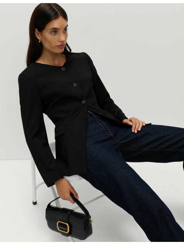 Marks & Spencer Bunda brez ovratnika Marks & Spencer črna