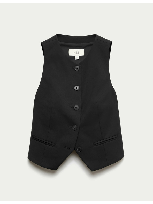 Marks & Spencer Odpet telovnik brez ovratnika Marks & Spencer črna