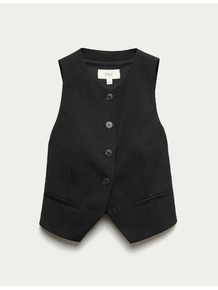 Marks & Spencer Odpet telovnik brez ovratnika Marks & Spencer črna