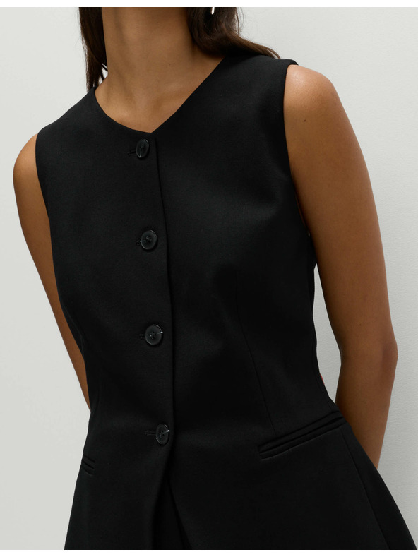 Marks & Spencer Žerzejski telovnik brez ovratnika Marks & Spencer črna