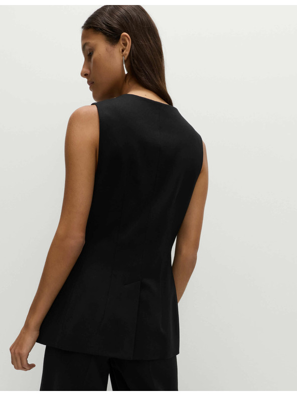 Marks & Spencer Žerzejski telovnik brez ovratnika Marks & Spencer črna