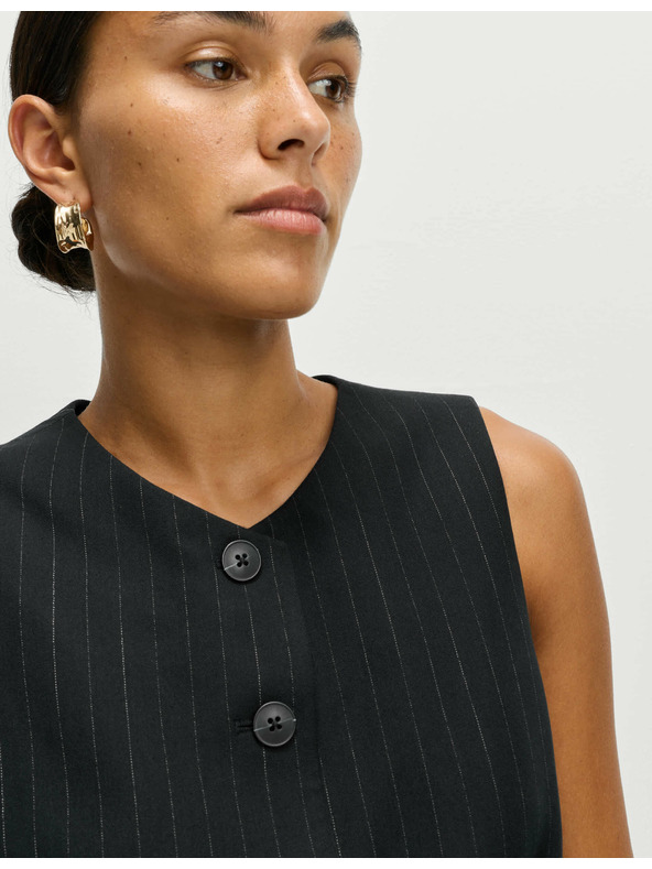 Marks & Spencer Prugasta telovnik brez ovratnika Marks & Spencer mornarsko modra