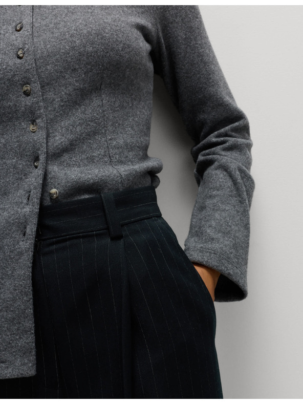 Marks & Spencer Hlače z gubanji, širokim hlačnicam in iglastimi črtami Marks & Spencer mornarsko modra