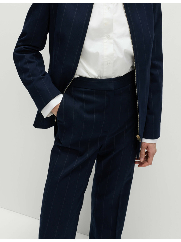 Marks & Spencer Ozke zvonaste hlače s črtami Marks & Spencer mornarsko modra