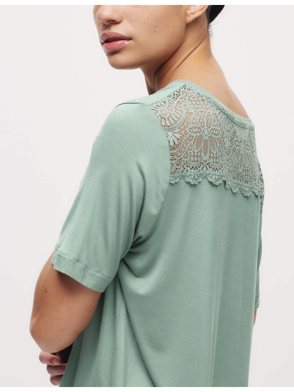 Marks & Spencer Pyžamový top s čipkovaným detailom Marks & Spencer zelená