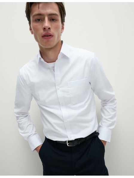 Marks & Spencer Srajca Marks & Spencer z dolgimi rokavi ozkega kroja, 3 kosi v pakiranju bela