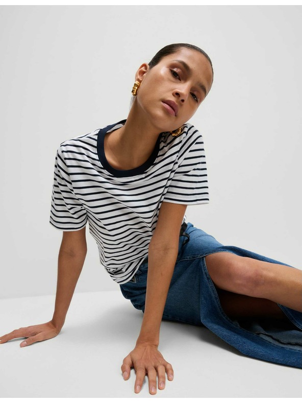 Marks & Spencer Modro-bela ženska črtasta majica Marks & Spencer