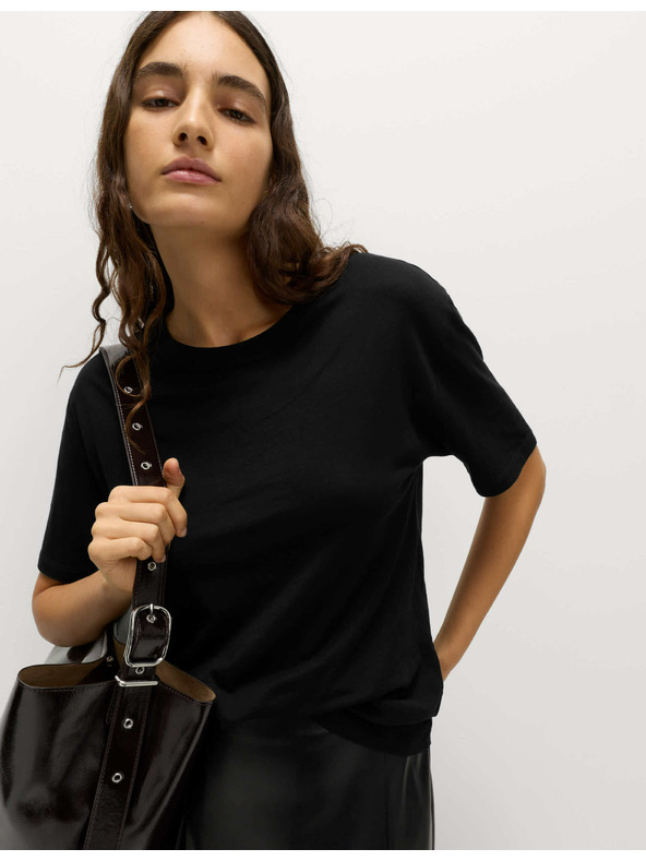 Marks & Spencer Ohlapna majica iz bombaže in modala Marks & Spencer črna