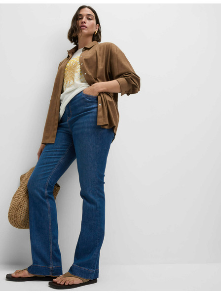 Marks & Spencer Temno modre ženske kavbojke z visokim pasom Marks & Spencer