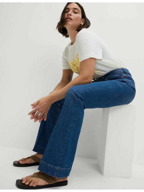 Marks & Spencer Temno modre ženske kavbojke z visokim pasom Marks & Spencer