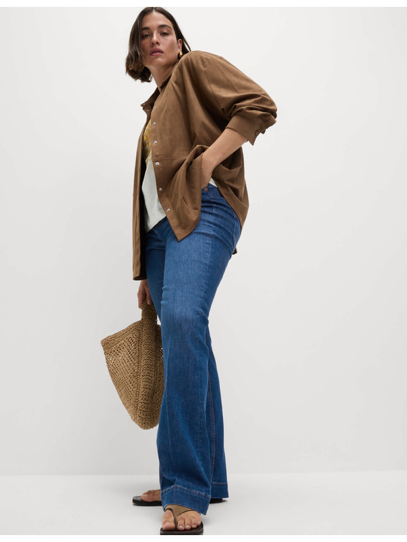 Marks & Spencer Temno modre ženske kavbojke z visokim pasom Marks & Spencer