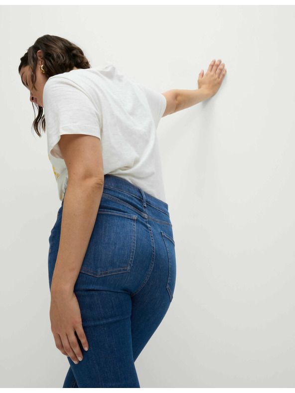 Marks & Spencer Temno modre ženske kavbojke z visokim pasom Marks & Spencer