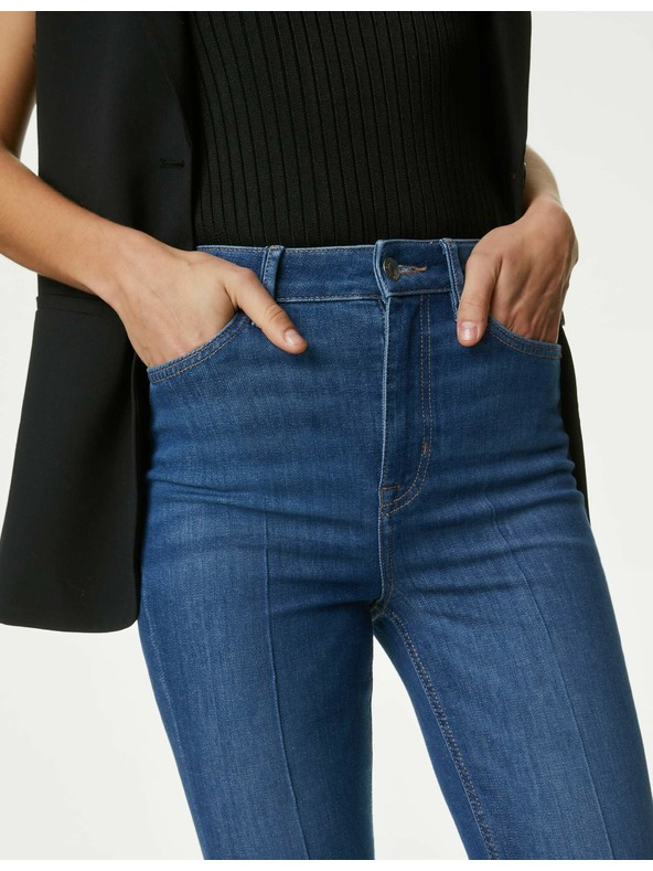 Marks & Spencer Temno modre ženske kavbojke z visokim pasom Marks & Spencer