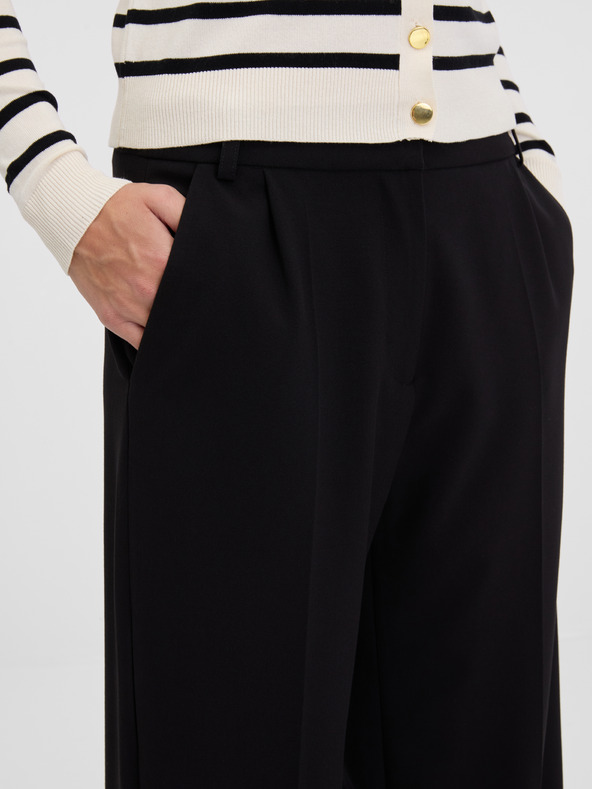 Orsay Črne ženske hlače s širokimi nogavicami ORSAY