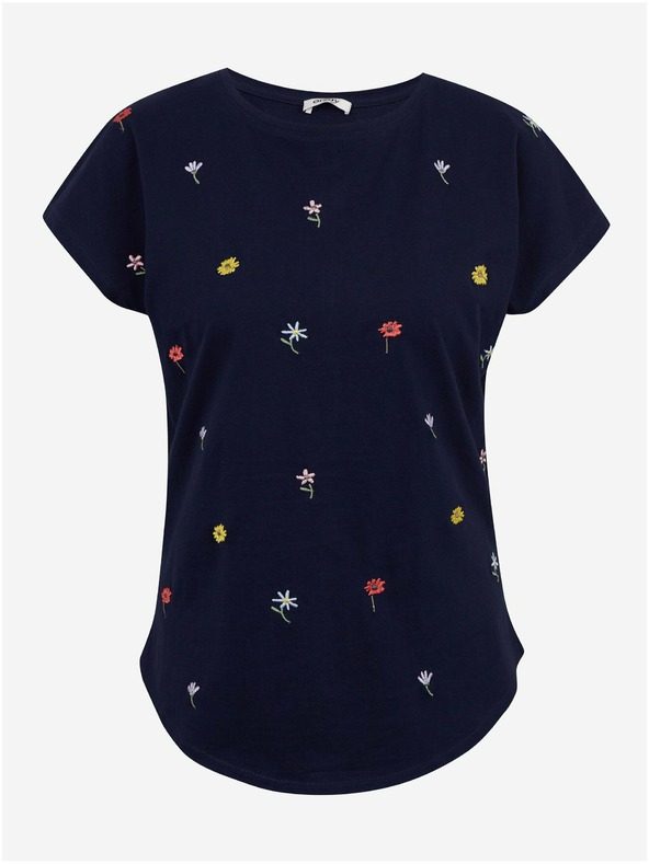 Orsay Temno modra ženska cvetlična majica ORSAY