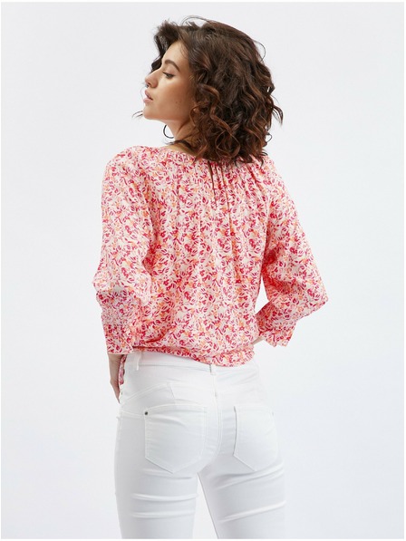 Orsay Rožnato-oranžna ženska cvetlična bluza ORSAY