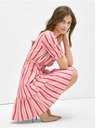 Orsay Rožnata črtasta ovita lanena obleka ORSAY