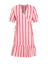 Orsay Rožnata črtasta ovita lanena obleka ORSAY