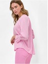 Orsay Rožnata karirasta bluza z dolgimi rokavi ORSAY