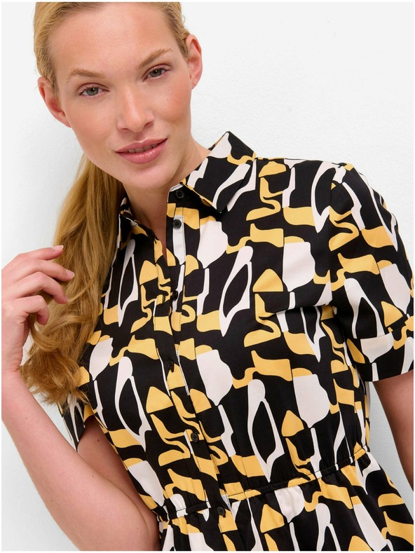 Orsay Rumeno-črne vzorčaste srajčne obleke ORSAY