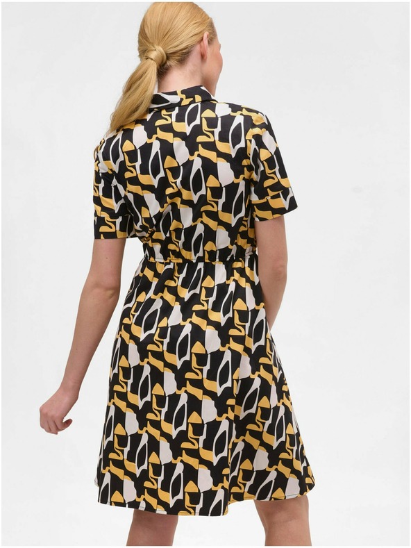 Orsay Rumeno-črne vzorčaste srajčne obleke ORSAY