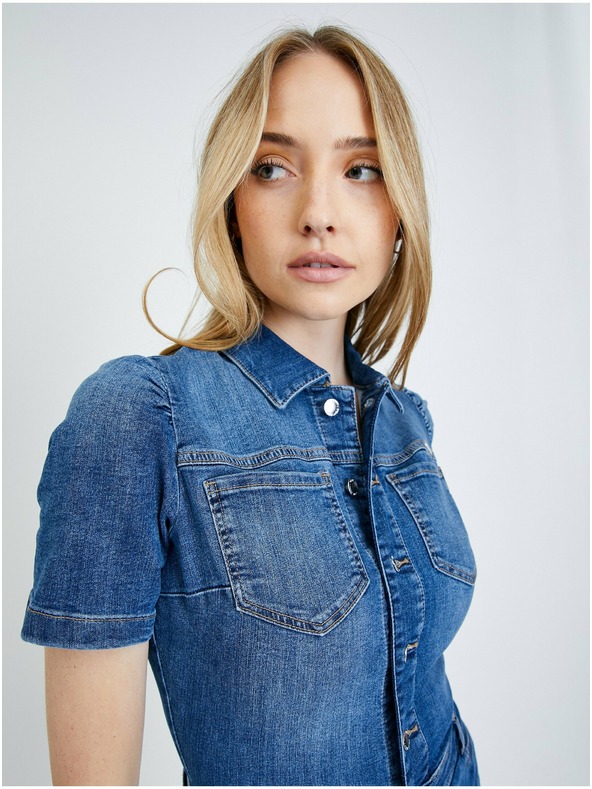 Orsay Modra denim srajčna obleka ORSAY