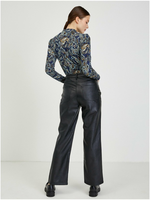 Orsay Temno modra ženska vzorčasta majica z dolgimi rokavi ORSAY Paisy