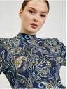 Orsay Temno modra ženska vzorčasta majica z dolgimi rokavi ORSAY Paisy
