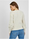 Orsay Krem ženski vzorčast pulover z balonskimi rokavi ORSAY