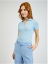 Orsay Svetlo modra ženska rebrasta polo majica ORSAY