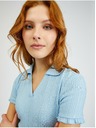Orsay Svetlo modra ženska rebrasta polo majica ORSAY