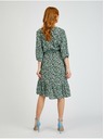 Orsay Zelena ženska vzorčasta obleka z zavezovanjem ORSAY