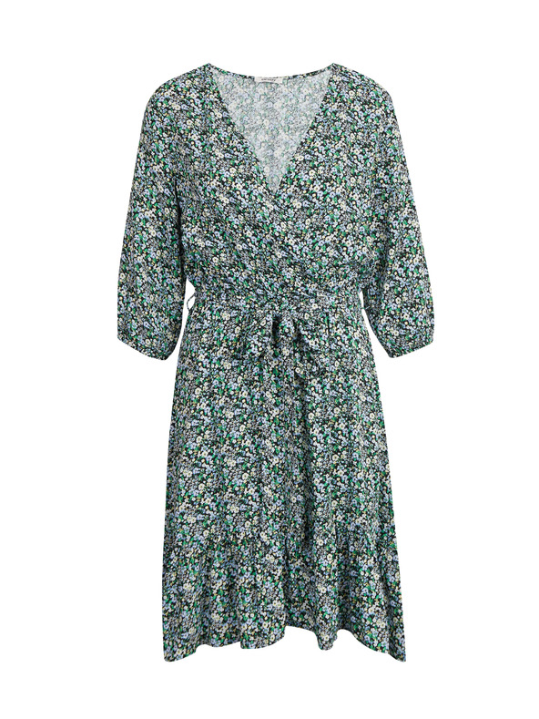 Orsay Zelena ženska vzorčasta obleka z zavezovanjem ORSAY