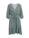 Orsay Zelena ženska vzorčasta obleka z zavezovanjem ORSAY