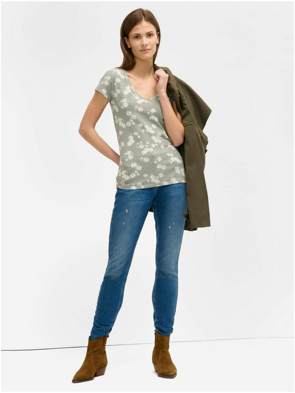 Orsay Svetlo zelena cvetlična majica ORSAY