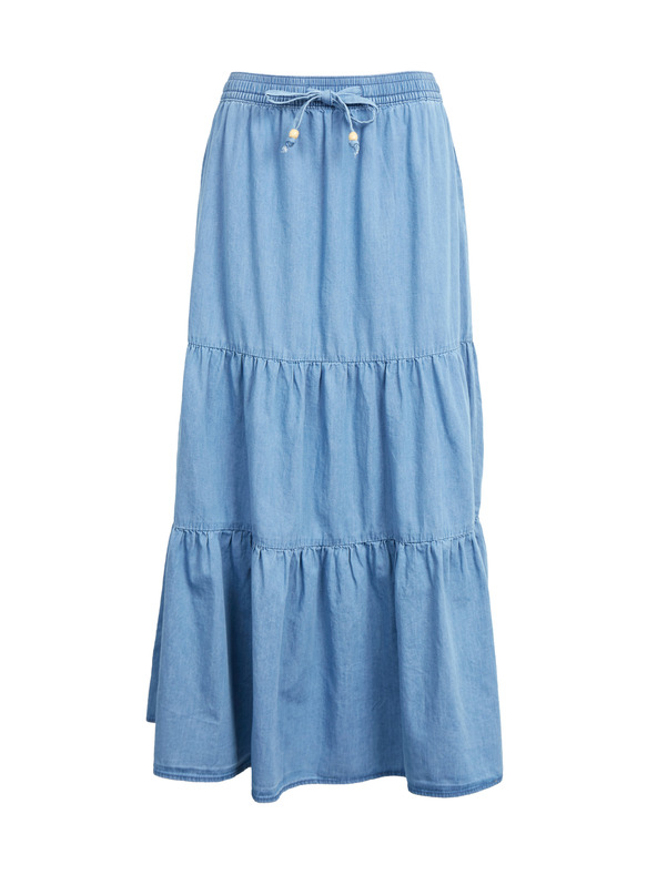 Orsay Modro denim maksi krilo z volančki ORSAY