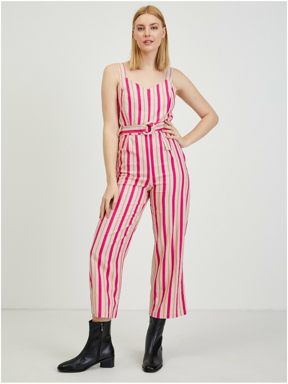 Orsay Bež-rožnat ženski lanen kombinezon ORSAY Los Angeles