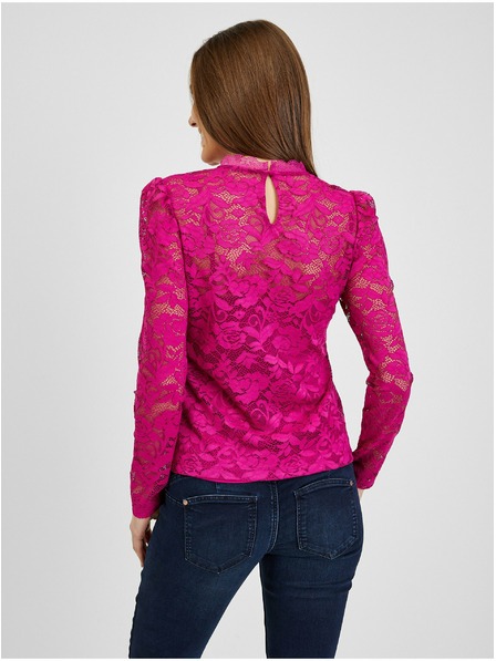 Orsay Temno rožnato čipkasto žensko majico ORSAY