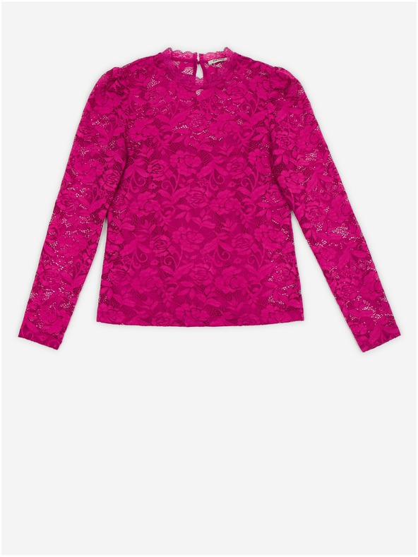 Orsay Temno rožnata ženska čipkasta majica ORSAY