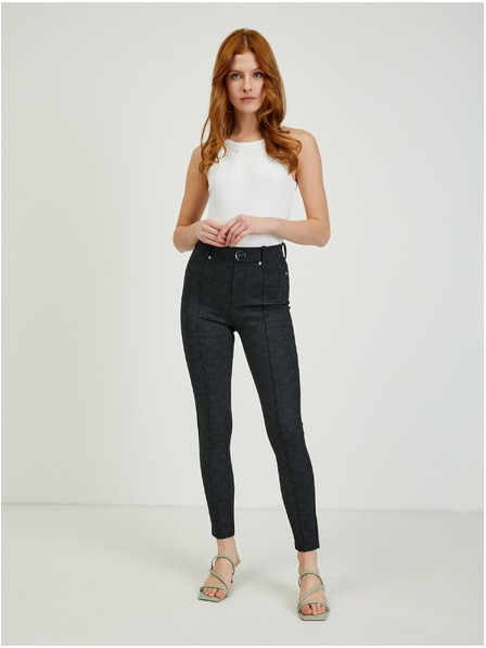 Orsay Temno sive ženske kariraste hlače ORSAY