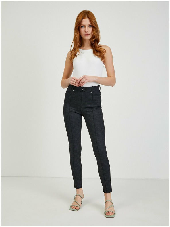 Orsay Temno sive ženske kariraste hlače ORSAY