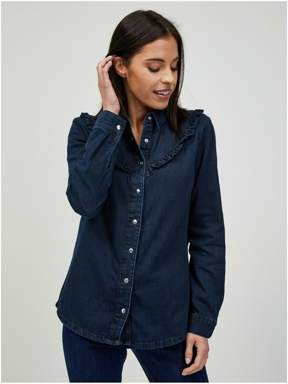 Orsay Temno modra denim srajca ORSAY